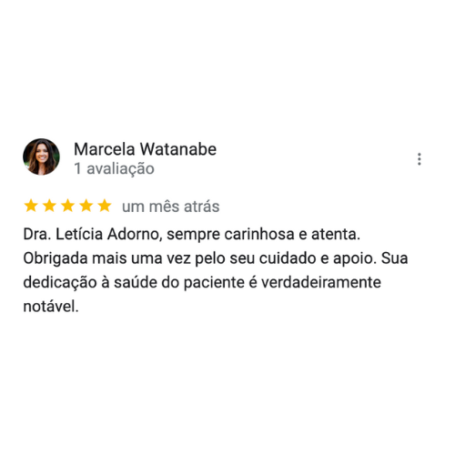 Feedback Dra leticia adorno Gastroenterologista em brasilia